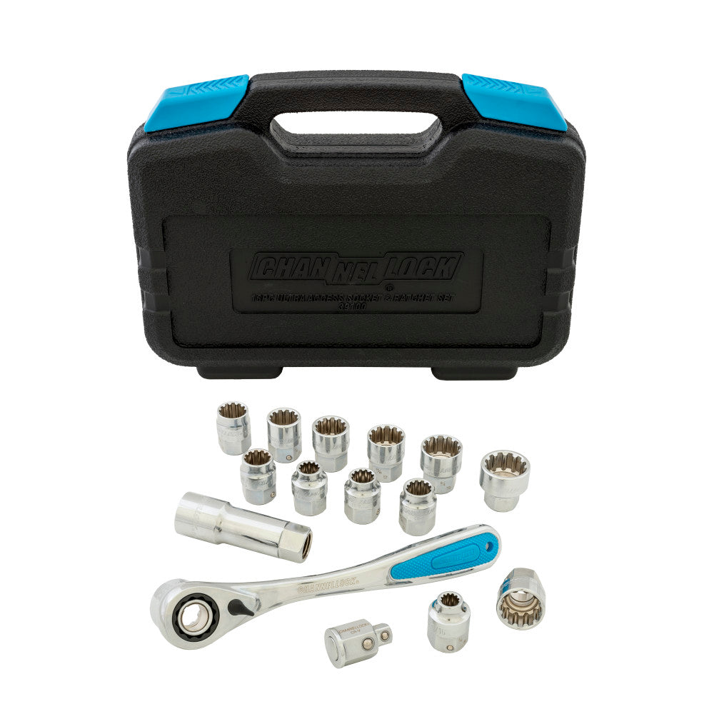 Channellock 39100 16pc Ultra Acress Socket Set, Uni-fit, Pass-Thru