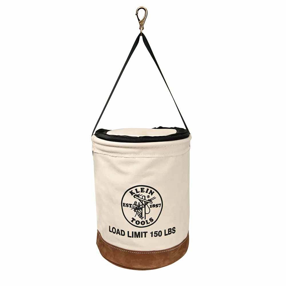Klein Tools 5104CLR17 Heavy Duty Top Closing Canvas Bucket, 17 Inch (150 lb Load Rated)