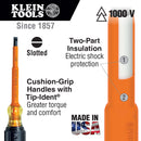 Klein Tools 602-4-INS 1/4" Cabinet Tip Insulated Screwdriver, 4" - 5
