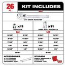 Milwaukee 48-22-9404 1/4" Drive 26 Piece Ratchet & Socket Set - SAE - 5