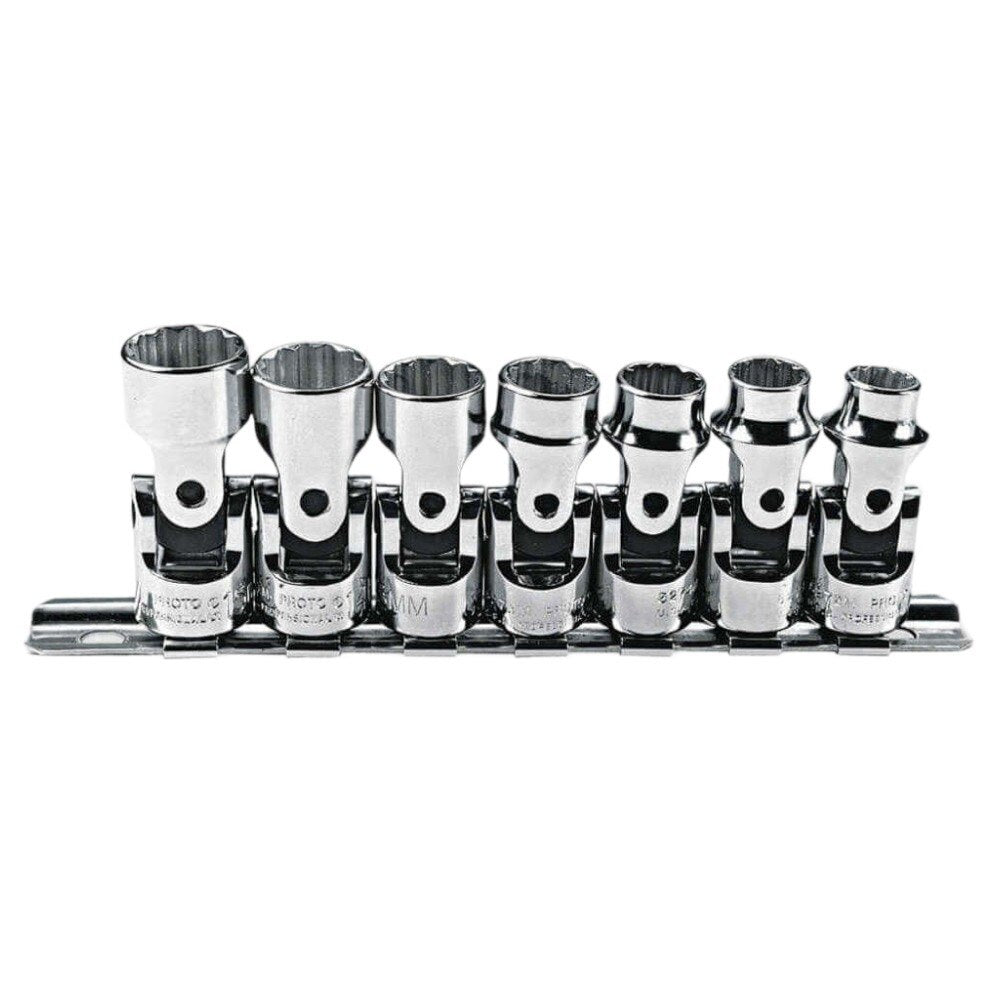 Proto J52200 7-Pieces 3/8" Drive Metric Chrome Socket Set, 12 Point