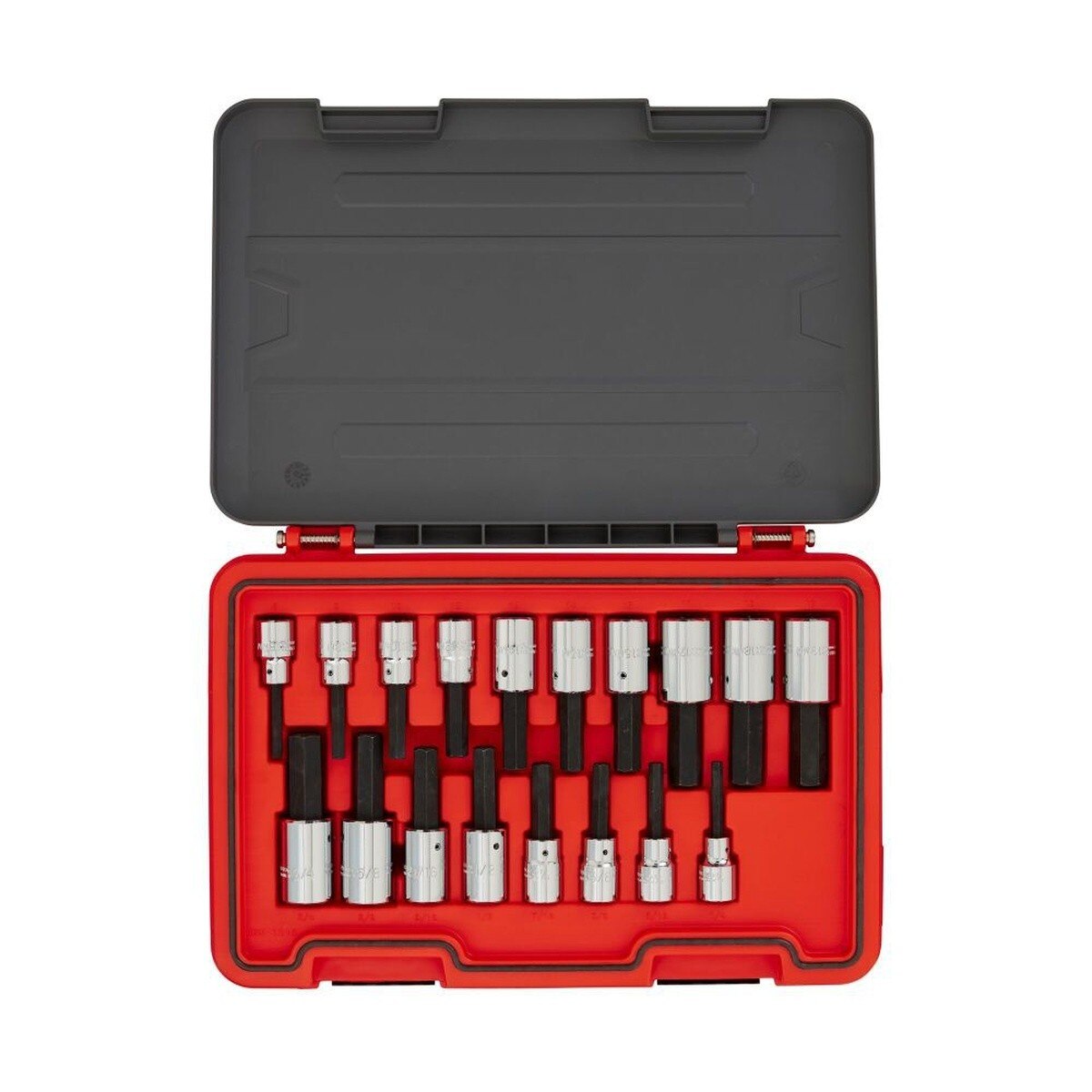 Proto J54318H Advanced Storage 1/2" Drive SAE and Metric Hex Bit Socket Set (18 Piece)