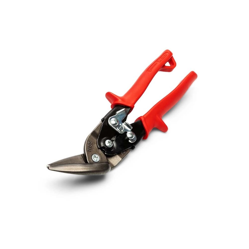 Crescent Wiss M6R 9-1/4" Offset Straight and Left Cut Aviation Snips, Red Grips