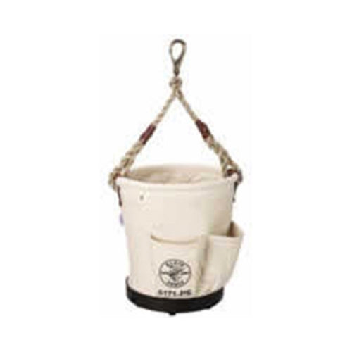 Klein Tools 5106S Straight Wall Bucket with Swivel Snap Hook, No. 6 Canvas
