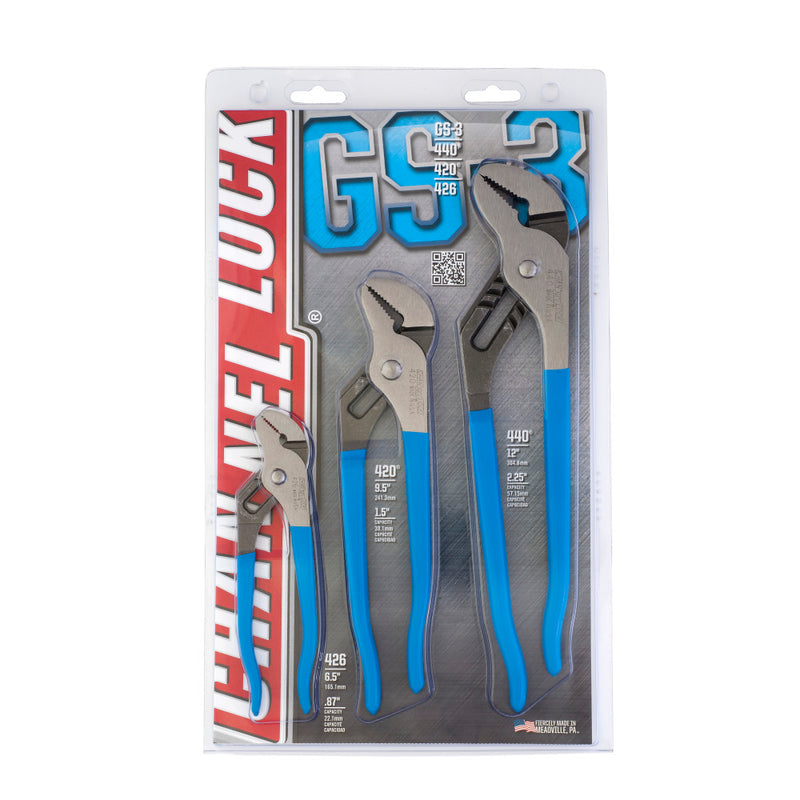 Channellock GS-3 3pc Tongue & Groove Set, 6.5", 9.5", 12" - 2