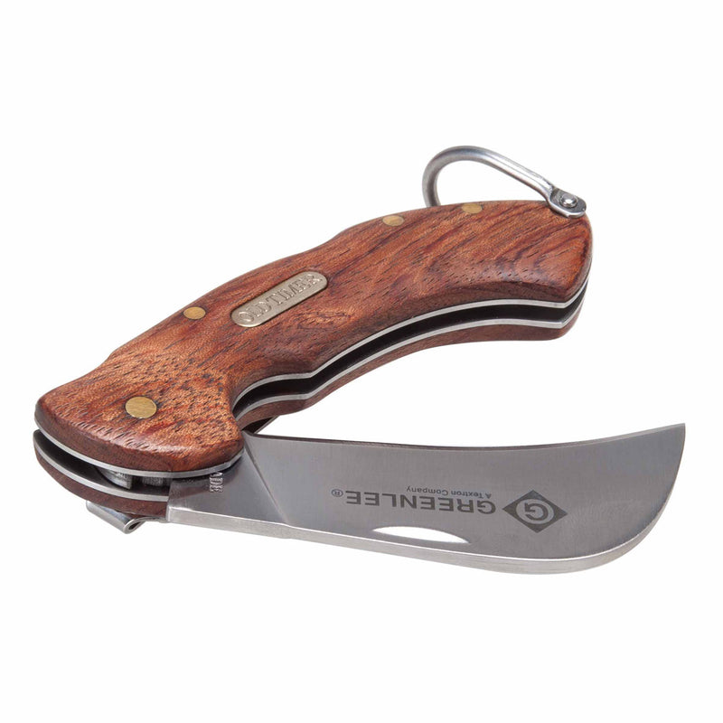 Greenlee 0652-28 Wood Handle SS Hawkbill Pocket Knife - 3