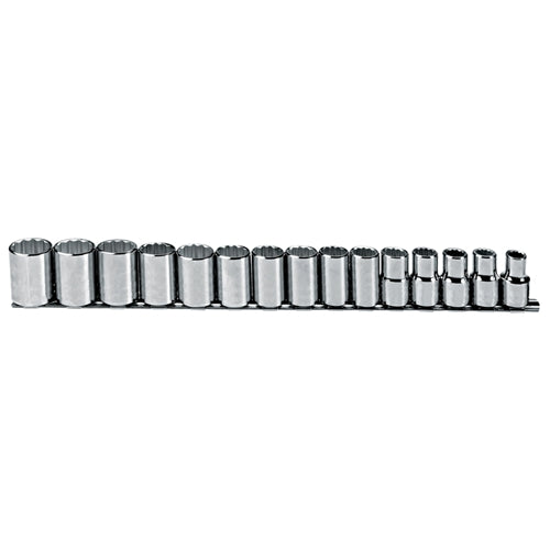 Proto J54206 1/2 Drive 15 Pc. Metric Socket Set - 12 Point