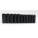 Proto J74112 1/2" DRIVE 11 PIECE DEEP IMPACT SOCKET SET - 6 POINT