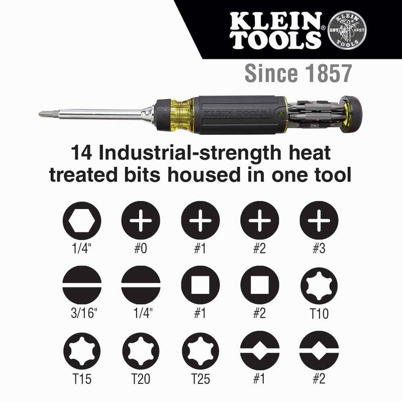 Klein 32305 15-in-1 Multi-Bit Ratcheting Screwdriver - 9