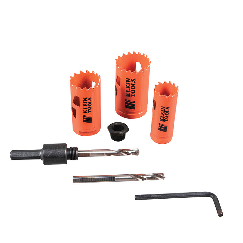 Klein 32905 Electrician's Hole Saw Kit with Arbor 3-Piece - 4