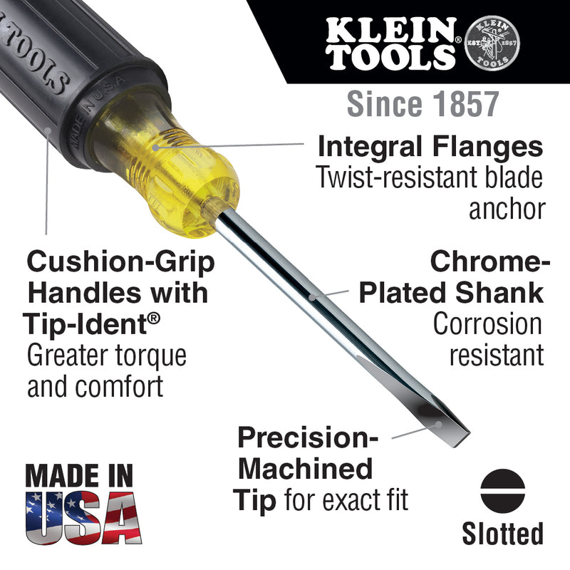 Klein Tools 600-12 1/2" Keystone Screwdriver 12" Shank - 2