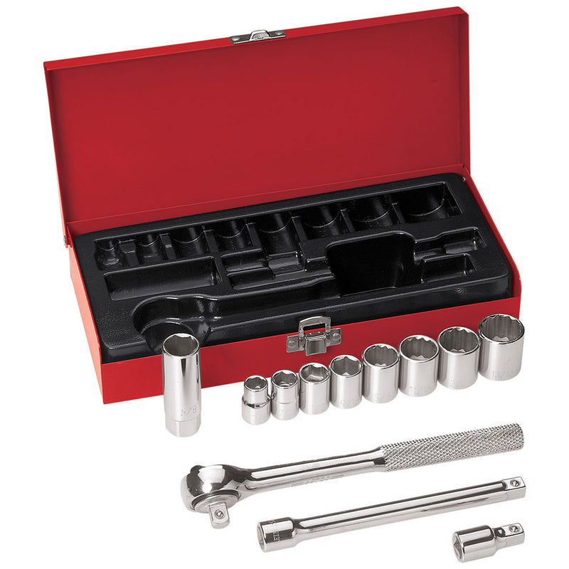 Klein Tools 65504 3/8" Drive Socket Wrench Set, 12-Piece