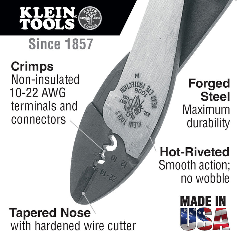 Klein 1006 Crimping/Cutting Tool for Non-Insulated Terminals - 5