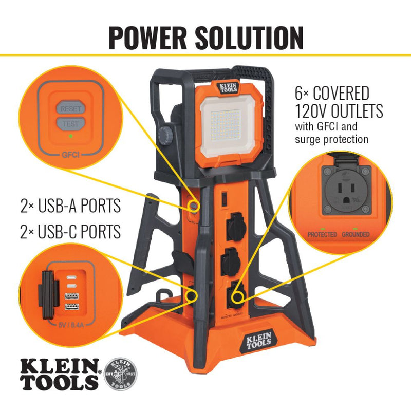 Klein 29610 6-Outlet PowerHub 1 Lighting and Power Solution Surge Protector - 5