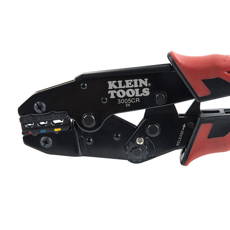 Klein 3005CR Ratcheting Crimper, 10-22 AWG - Insulated Terminals - 3