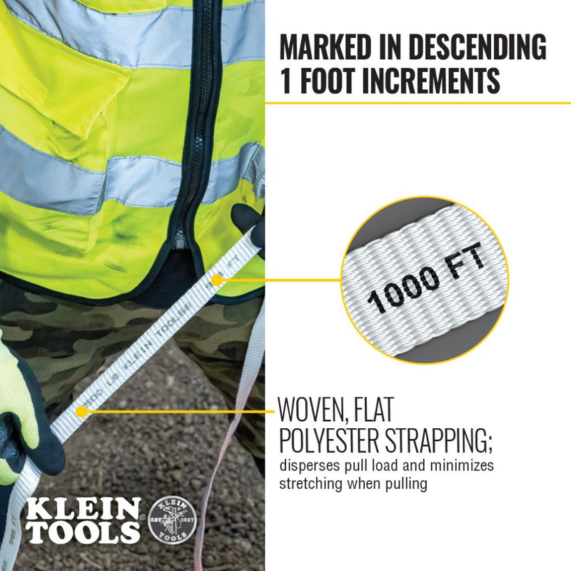 Klein 50142 Conduit Measuring Pull Tape, 2500-Pound x 3000' - 6