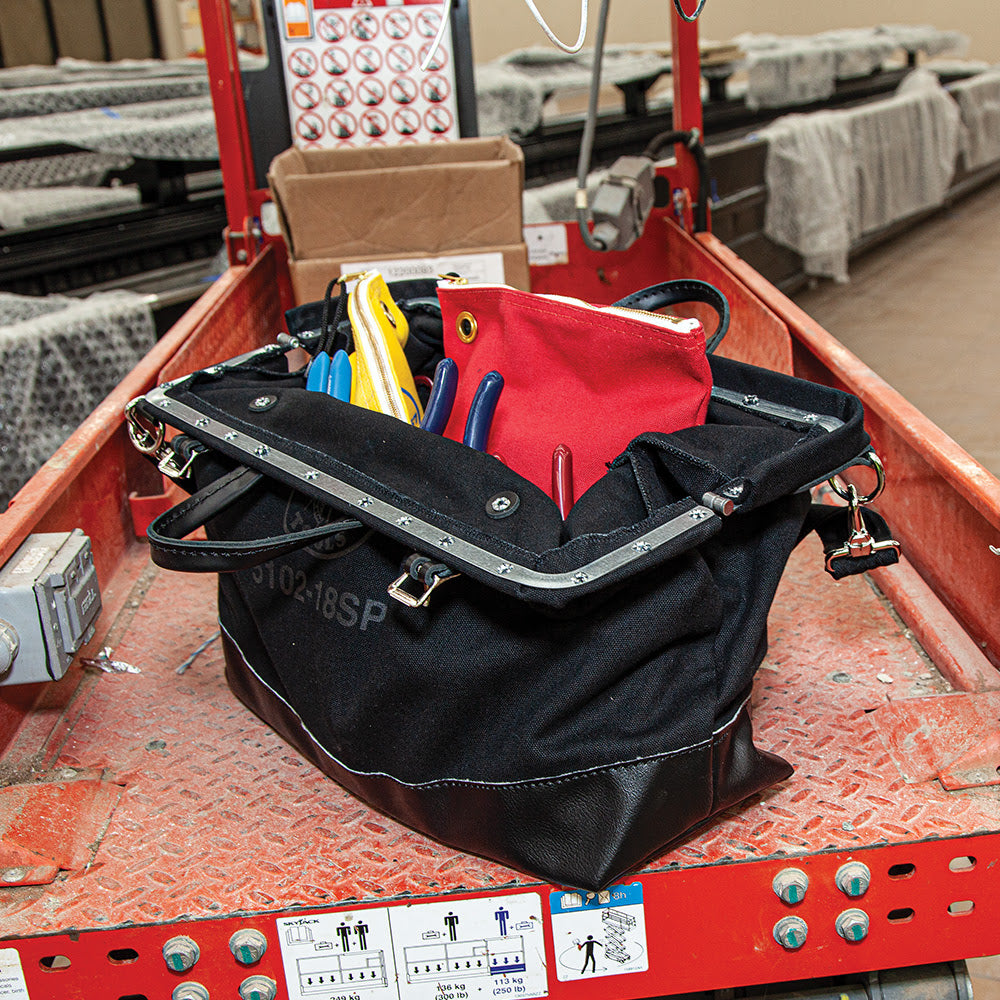 Klein 510218SPBLK Deluxe Black Canvas Tool Bag, 18" - 10