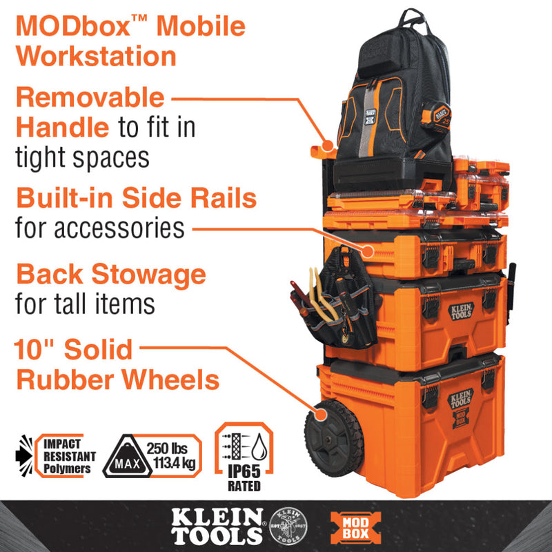 Klein 54812MB MODbox Tool Bag, Tote, and Backpack Component Box - 2