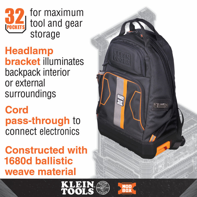 Klein 62201MB MODbox Electrician's Backpack - 2