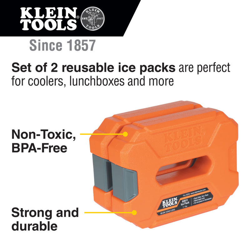 Klein 62811 Reusable Cooler Ice Packs, 2-Pack - 2