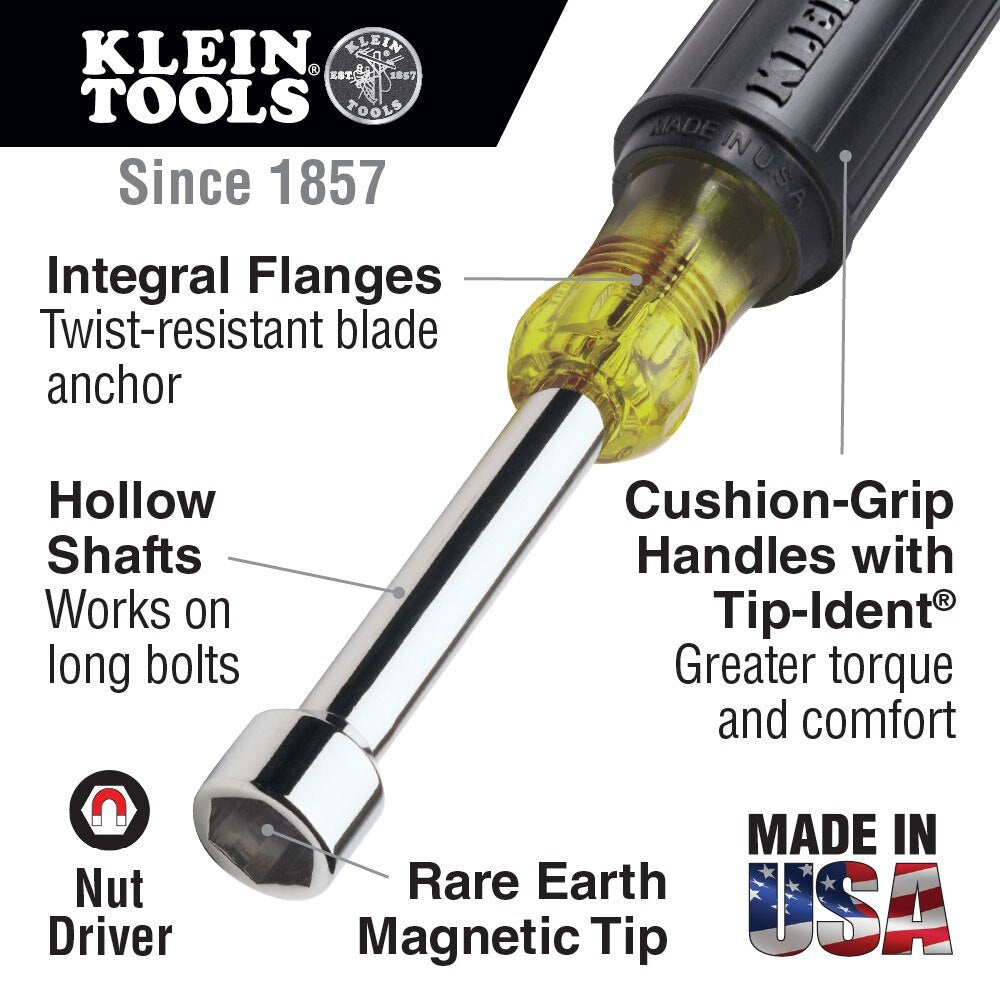 Klein Tools 630-5/16M 5/16" Nut Driver with Hollow Shaft - 2