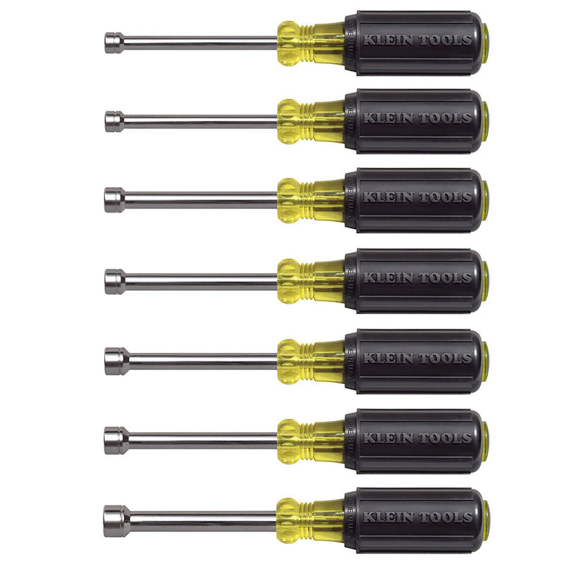 Klein 65160 Metric Nut Driver Set, 3" Shafts, 7-Piece