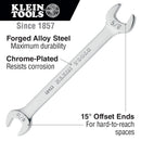 Klein Tools 68463 Open-End Wrench 9/16", 5/8" Ends - 2