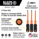 Klein 85073INS Screwdriver Set, 1000V Insulated, 3-Piece - 7