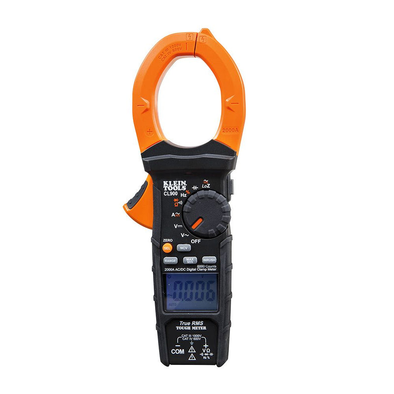 Klein CL900 Digital Clamp Meter, AC Auto-Range TRMS, Low Impedance (LoZ), 2000 Amp - 4