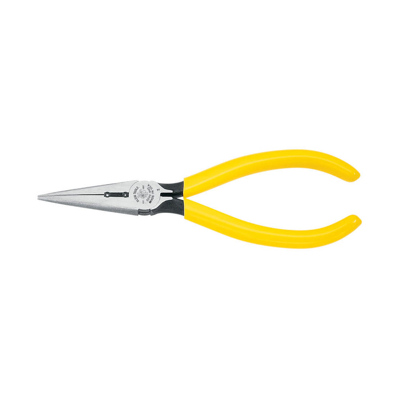 Klein Tools D203-6H2 Pliers, Long Nose Side-Cutters, Stripping, 6"