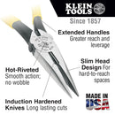 Klein Tools D203-8NCR Pliers, Long Nose Side Cutters, Strip/Crimp 8" - 5