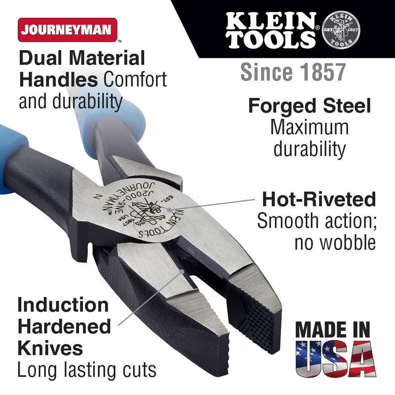 Klein Tools J213-9NE 9" Journeyman Pliers Side Cutting - 5