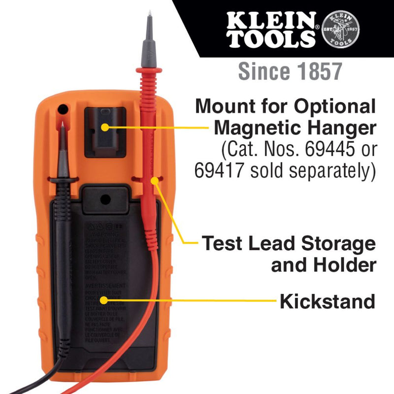 Klein MM720 Digital Multimeter, TRMS Auto-Ranging, 1000V, Temp, Low Impedance - 7