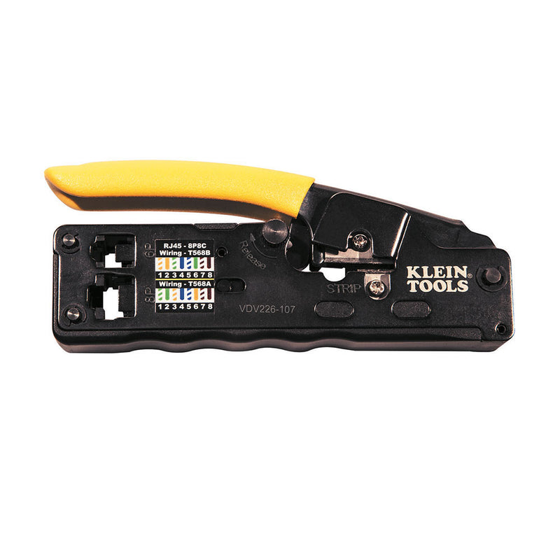 Klein Tools VDV226-107 Compact Ratcheting Modular Crimper / Stripper RJ11, RJ12, RJ45