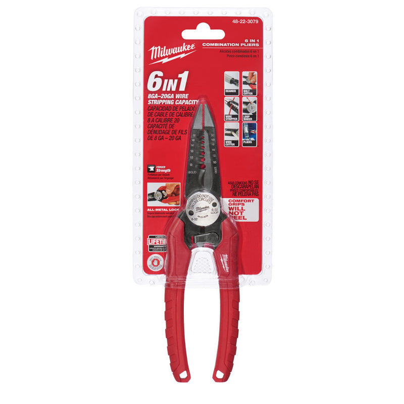 Milwaukee 48-22-3079 8GA - 20GA 6 IN 1 Combination Wire Pliers - 2