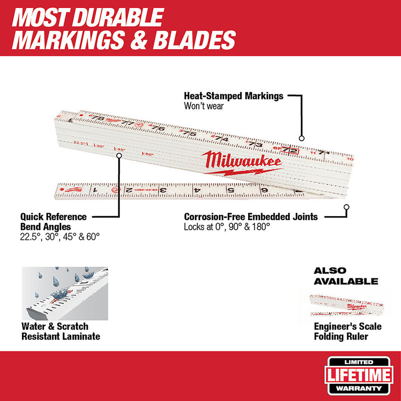 Milwaukee 48-22-3801 Composite Folding Rule - 2