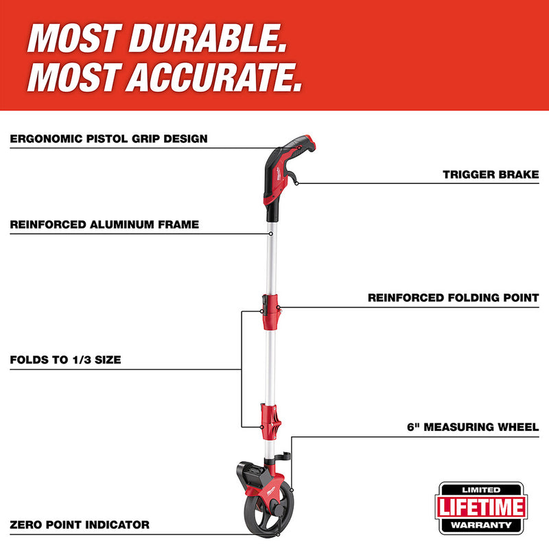 Milwaukee 48-22-5006 6" Measuring Wheel with 1/8" Increment Scale - 3