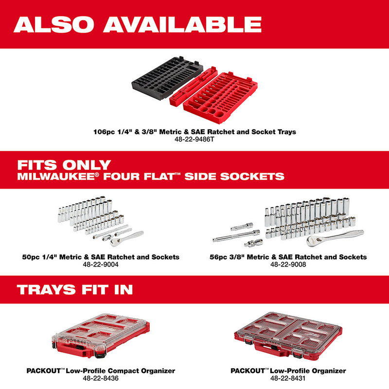 Milwaukee 48-22-9008 3/8" Drive 56 Piece Ratchet & Socket Set - SAE & Metric - 11