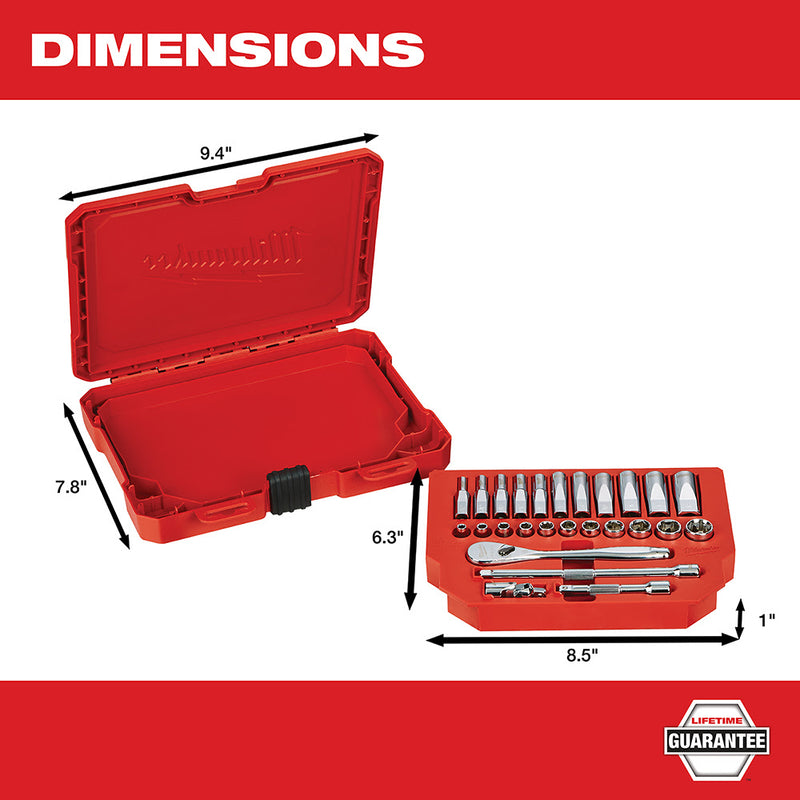 Milwaukee 48-22-9404 1/4" Drive 26 Piece Ratchet & Socket Set - SAE - 4