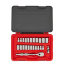 Proto J54325AS 1/2" Drive SAE and Metric 12-Point Aero Socket Set (25 Piece)