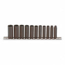 Proto J69212 1/4" Drive 6-Point Metric Deep Impact Socket Set (11 Piece)