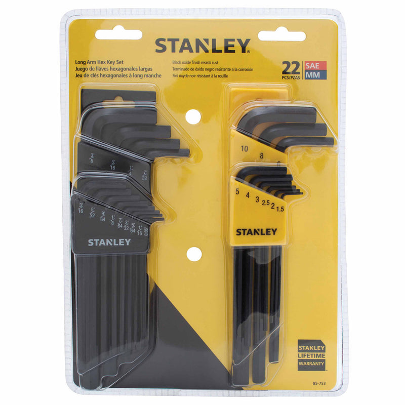 Stanley 85-753 SAE & Metric Long Arm Hex Key Set - 22 Piece - 4