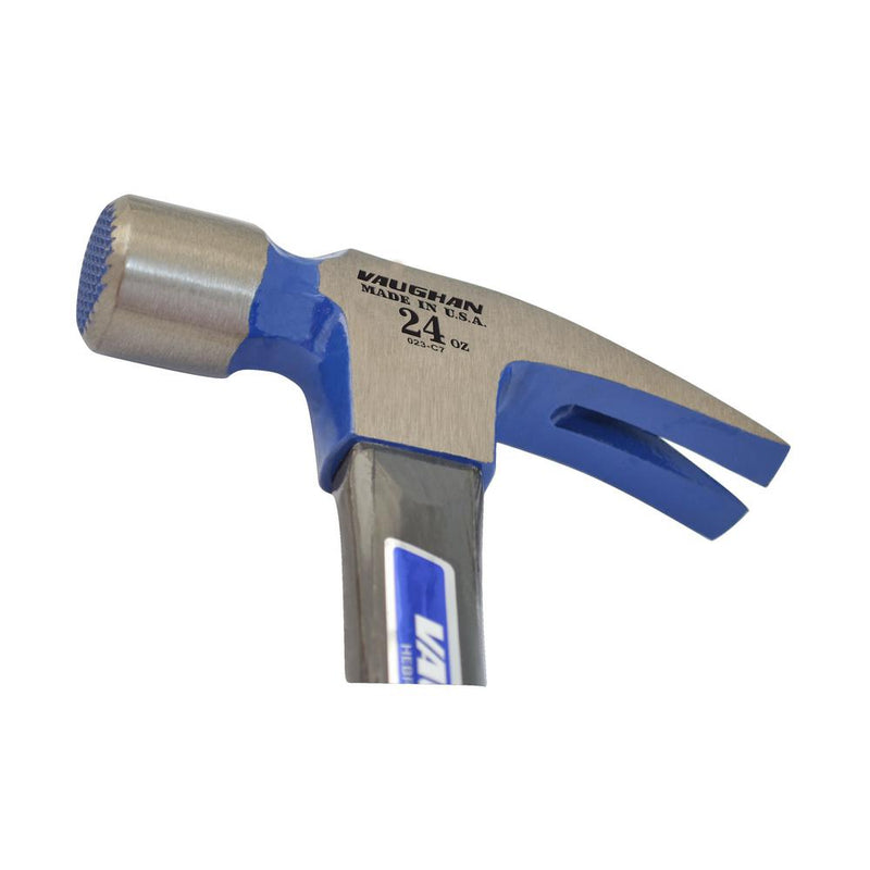 Vaughan FS505M 24 oz. Straight Claw Hammer - Fiberglass Handle Milled Face - 3