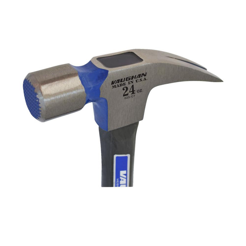 Vaughan FS505M 24 oz. Straight Claw Hammer - Fiberglass Handle Milled Face - 4