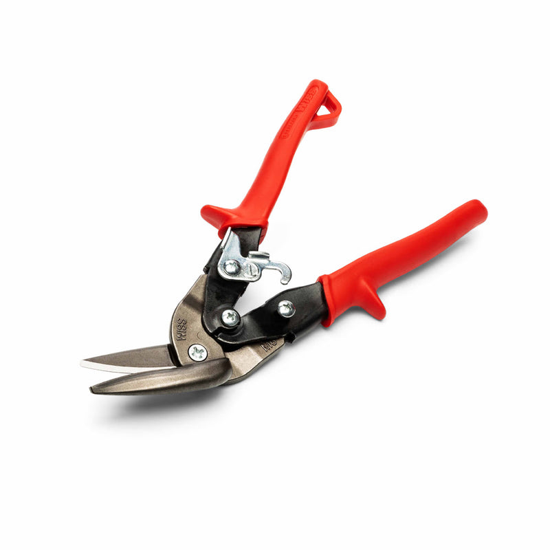 Crescent Wiss M6R 9-1/4" Metalmaster Offset Snips, Cuts Straight to Left, Red Grips - 3