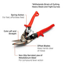 Crescent Wiss M6R 9-1/4" Offset Straight and Left Cut Aviation Snips, Red Grips - 5