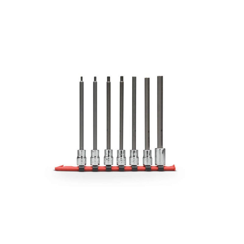 Wright Tool 406 1/2" Drive, 7 Hex Bit Sockets w/Long Bit Set, 1/4" - 5/8"