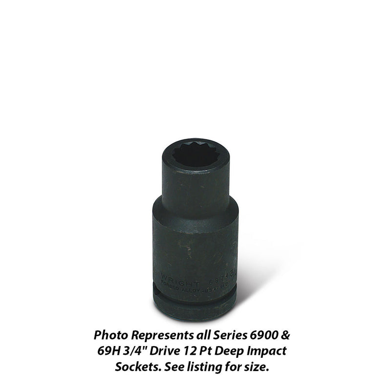 Wright Tool 6974 3/4" Drive 12 Point Deep Impact Socket 3/4"