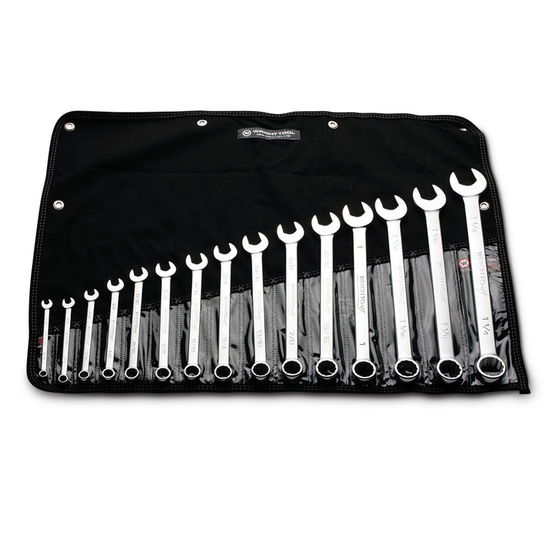 Wright Tool 715 Combination Wrench 15 Piece Set 12 Point 5/16" - 1 1/4"